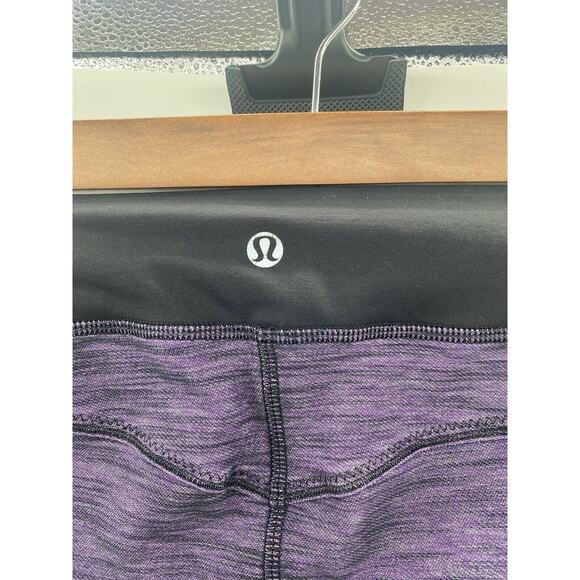 LULULEMON PURPLE MAUVE/BLACK LEGGINGS SZ 4 - Picture 4 of 12